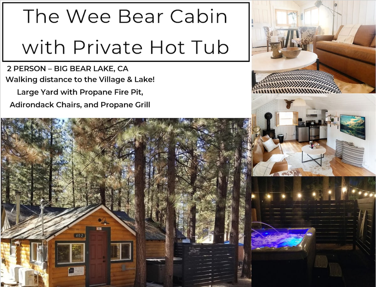 The Wee Bear Cabin (2 person) with Private Hot Tub