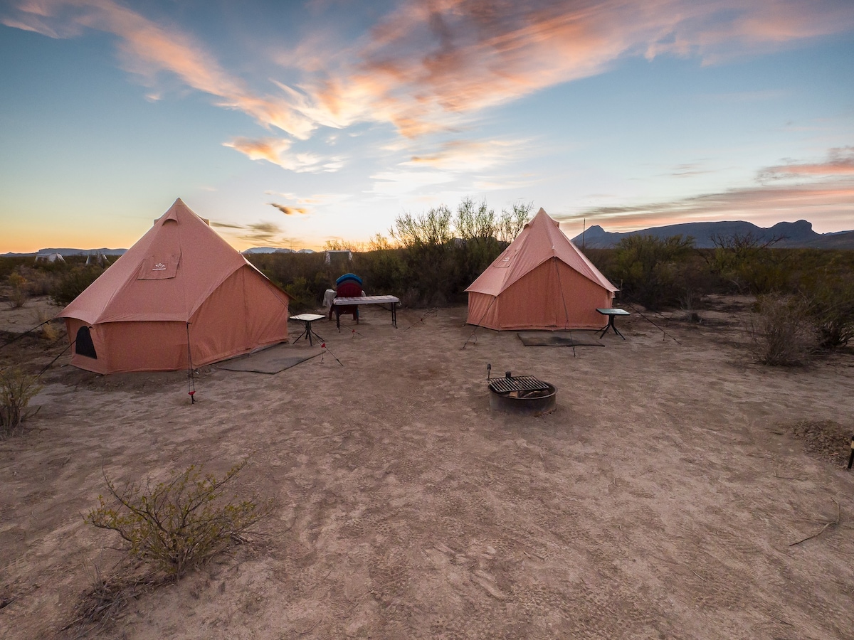 Colima露营地（两个帐篷@ Big Bend Glamping ）