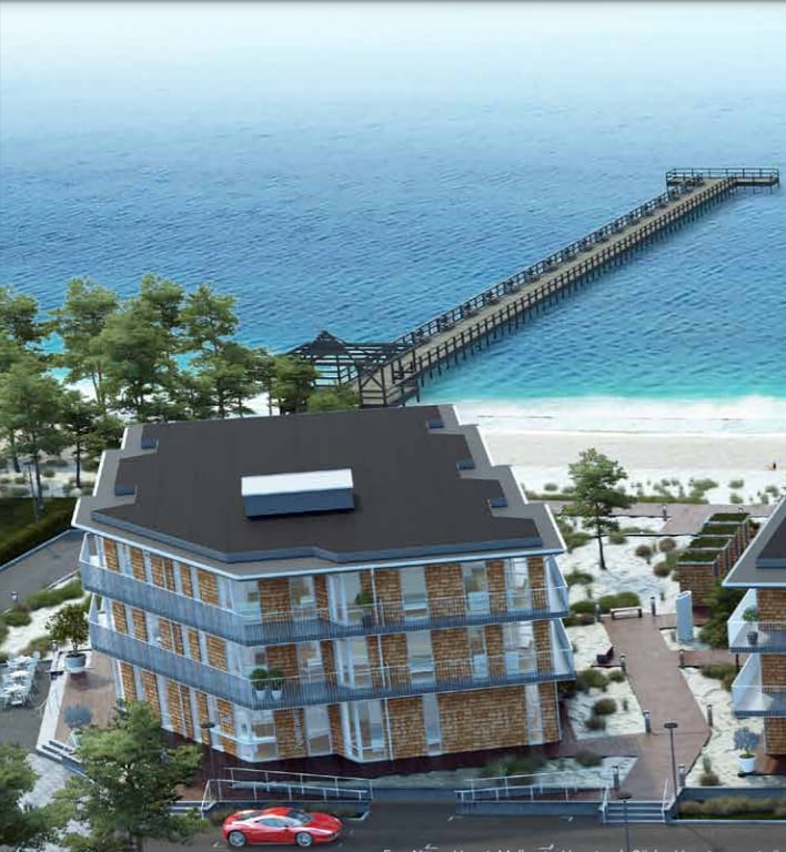 新建的公寓，在奥胡斯悬崖海滩上有4张床。