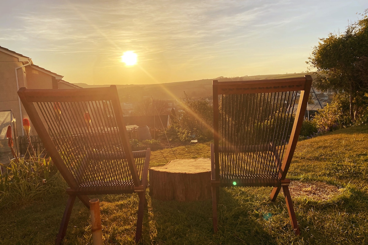 Watch the sunset from the garden by the fire pit