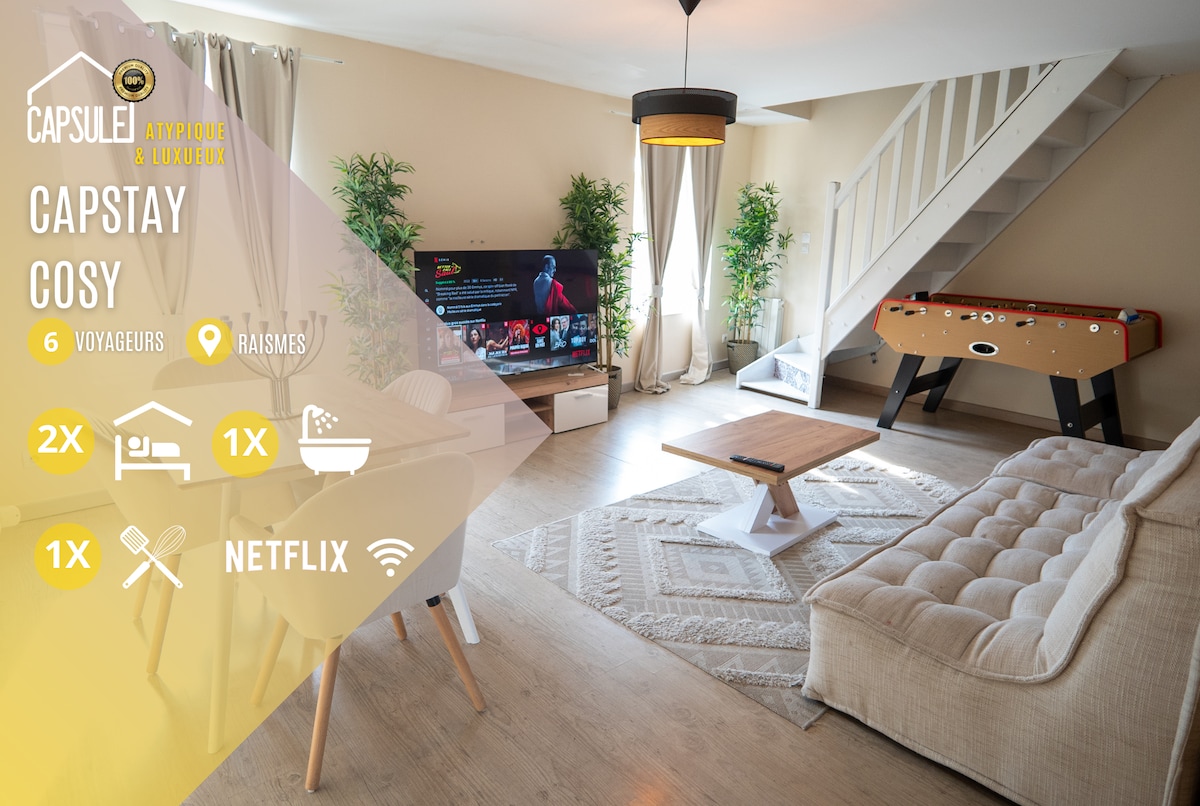 Capstay Cosy centre 2 chambres babyfoot & Netflix