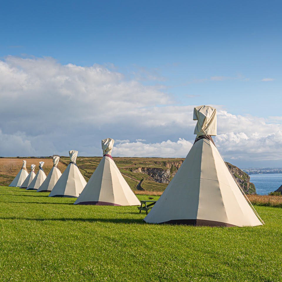 Off grid cliff top tipi with stunning sea views