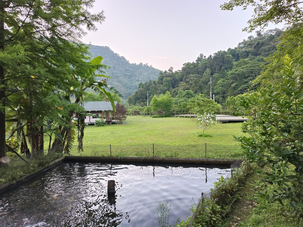 北埔狩獵帳民宿四人房A 戲水池 (衛浴在室外)