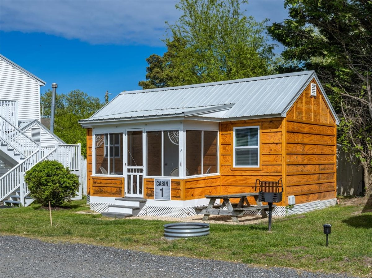 Glamp in comfort in open floor plan cabin for 6