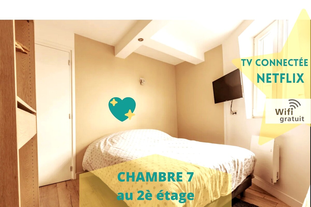 CHAMBRE 7 ❤️ COLIVING ❤️LOOS LES LILLE⭐️电视NETFLIX ⭐️