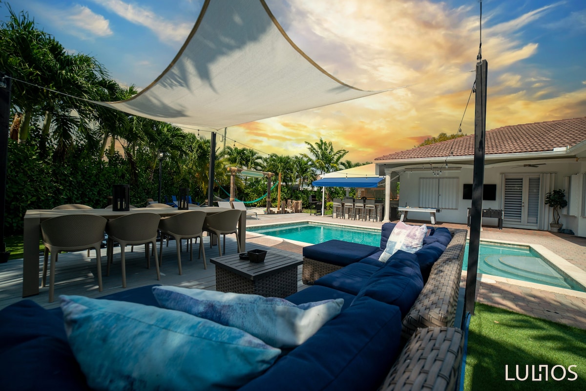 Amazing Home Miami with Heated Pool & Plays