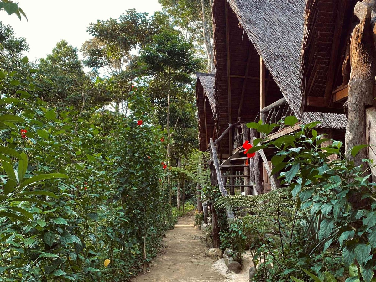 苏门答腊丛林小屋，配备独立卫生间