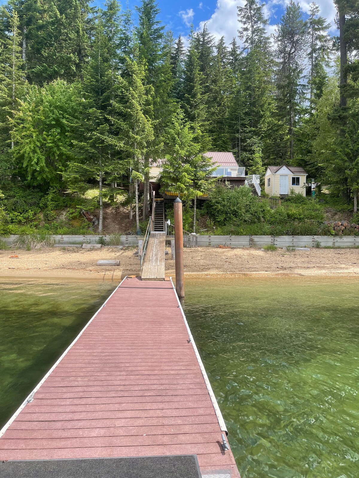 Hayden Lake Waterfront Cabin with Huge Deck & Dock