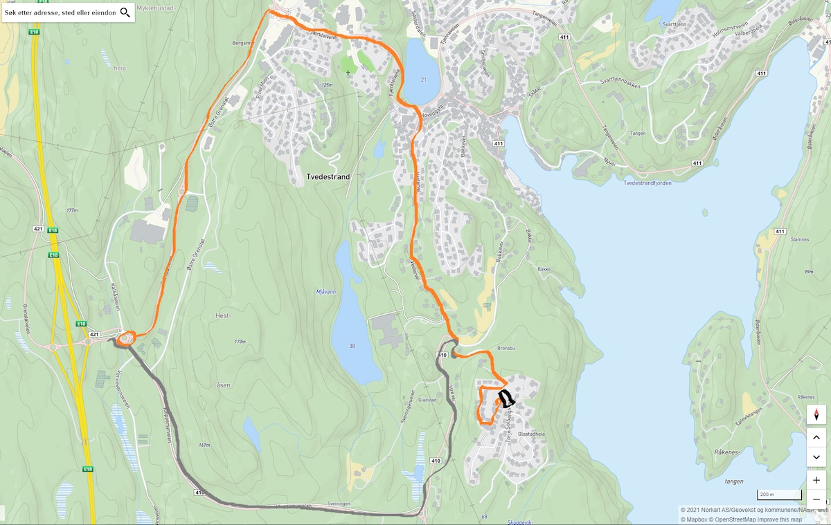 Sentrumsnær overnatting i Tvedestrand