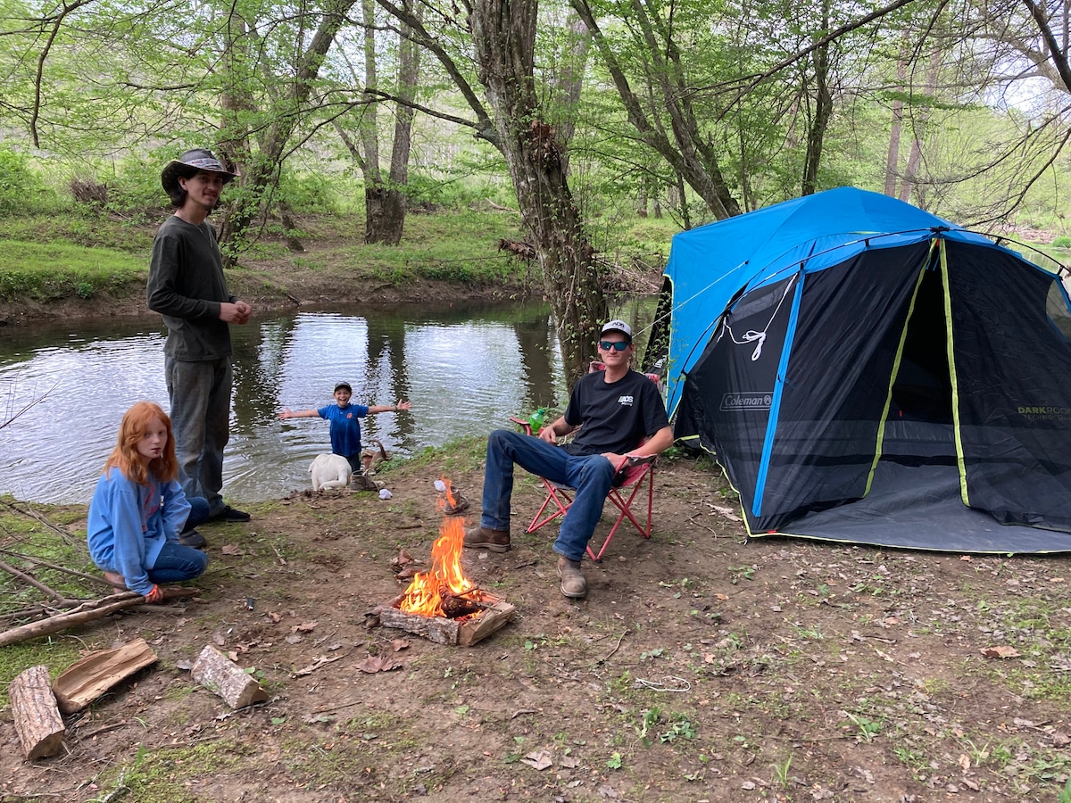Secluded Primitive Creekside campsite