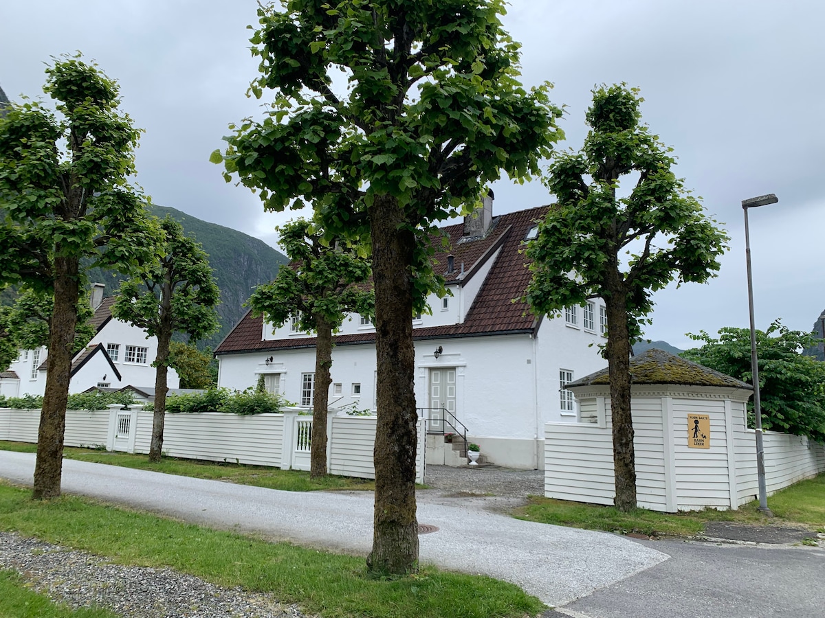 Sommeridyll ved fjorden med hage,badekai og kano