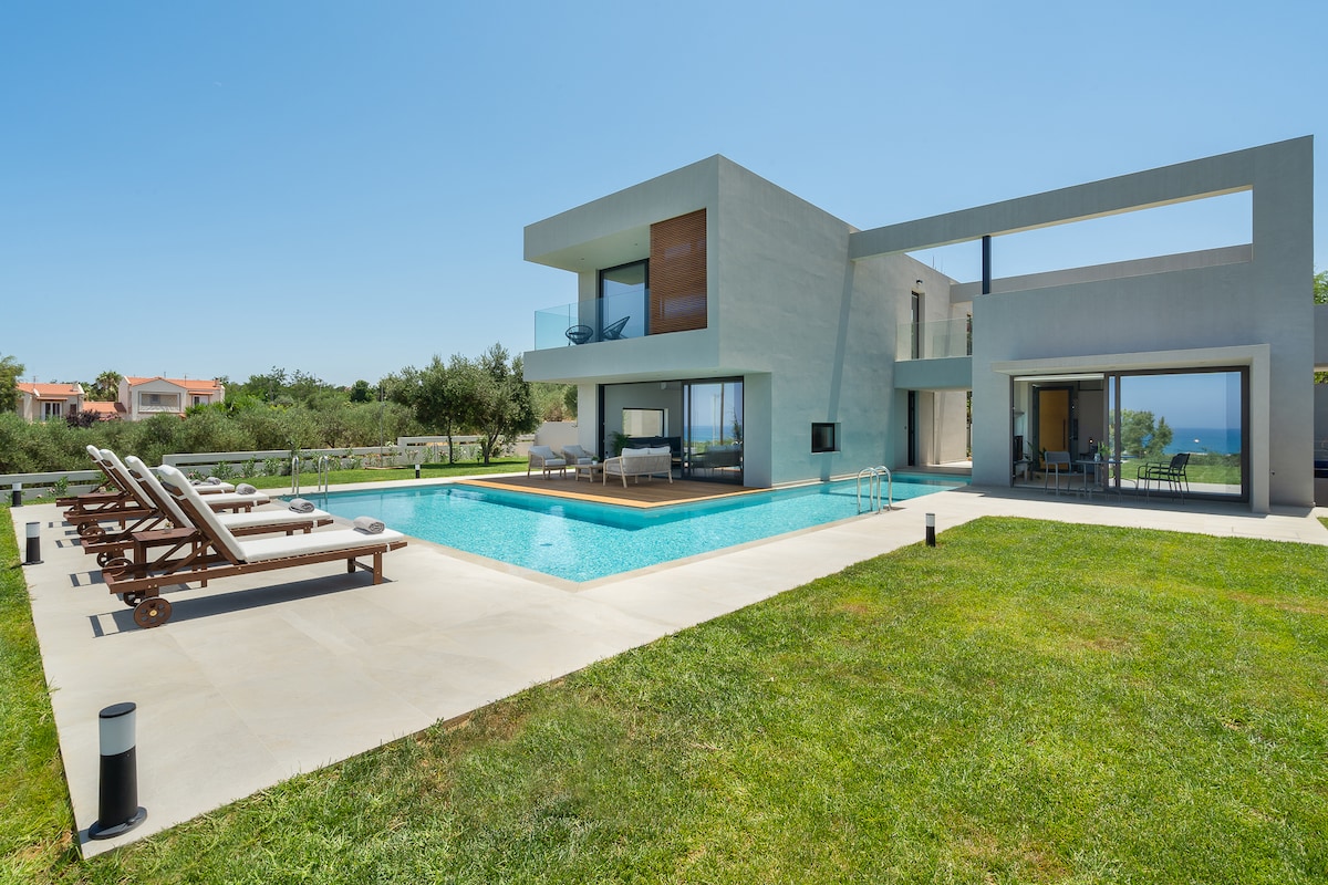 Avra Villa, pirgos-villas, Heated pool, sea view