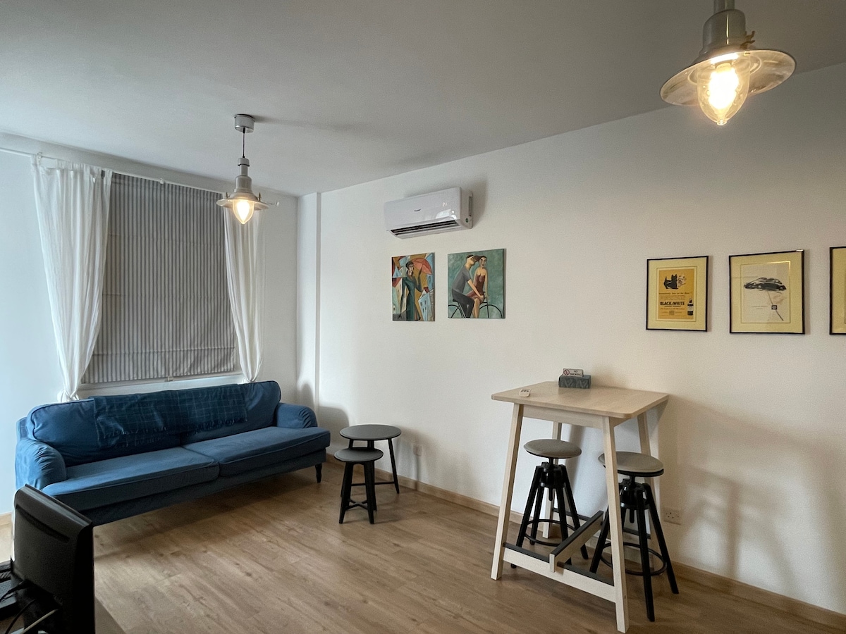 尼科西亚市中心可爱的单人公寓，带露台