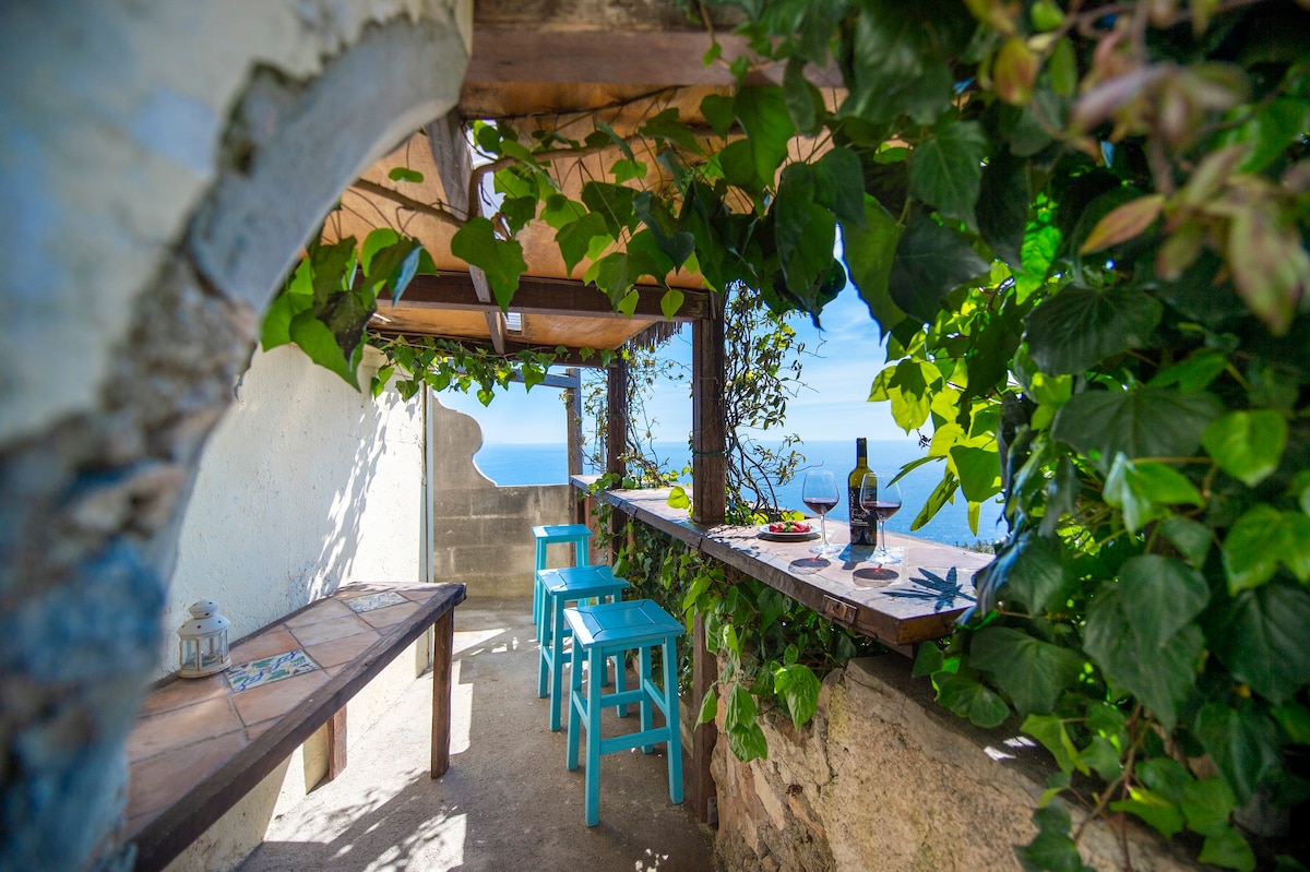 迷人的乡村小屋海景