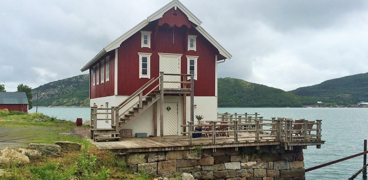 Bryggehus in Meløy on Helgeland. Bodø2024.