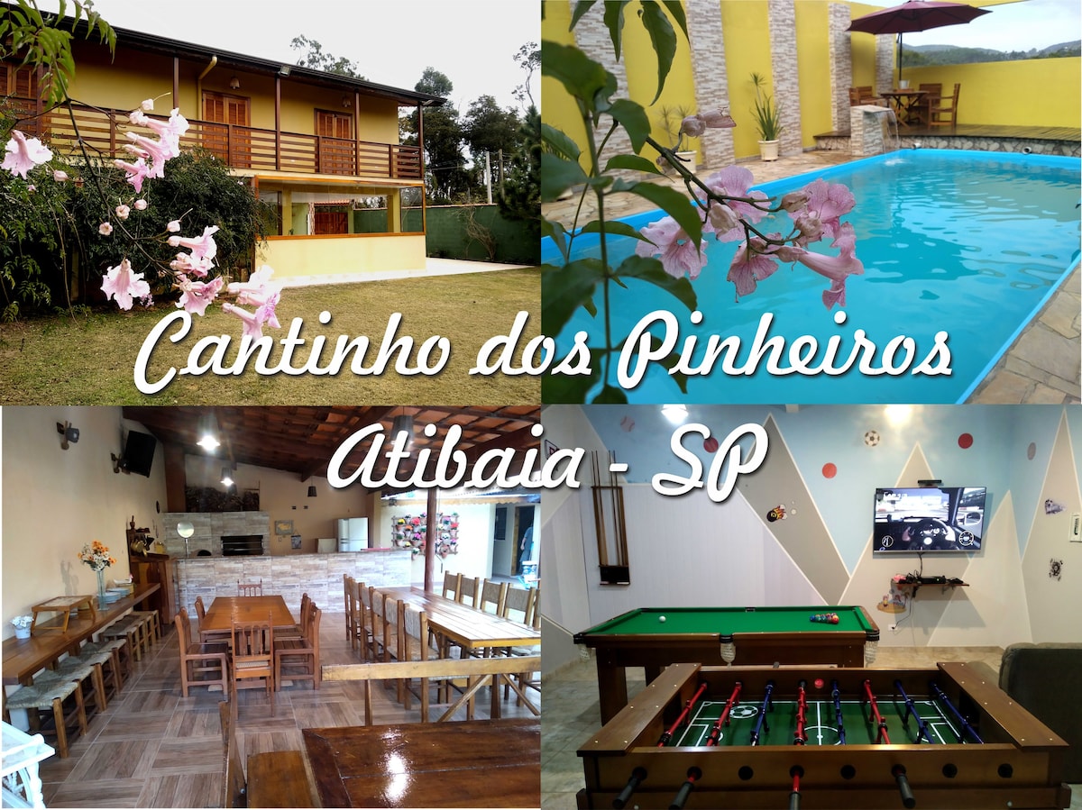 Atibaia -带泳池和游戏的大型小屋