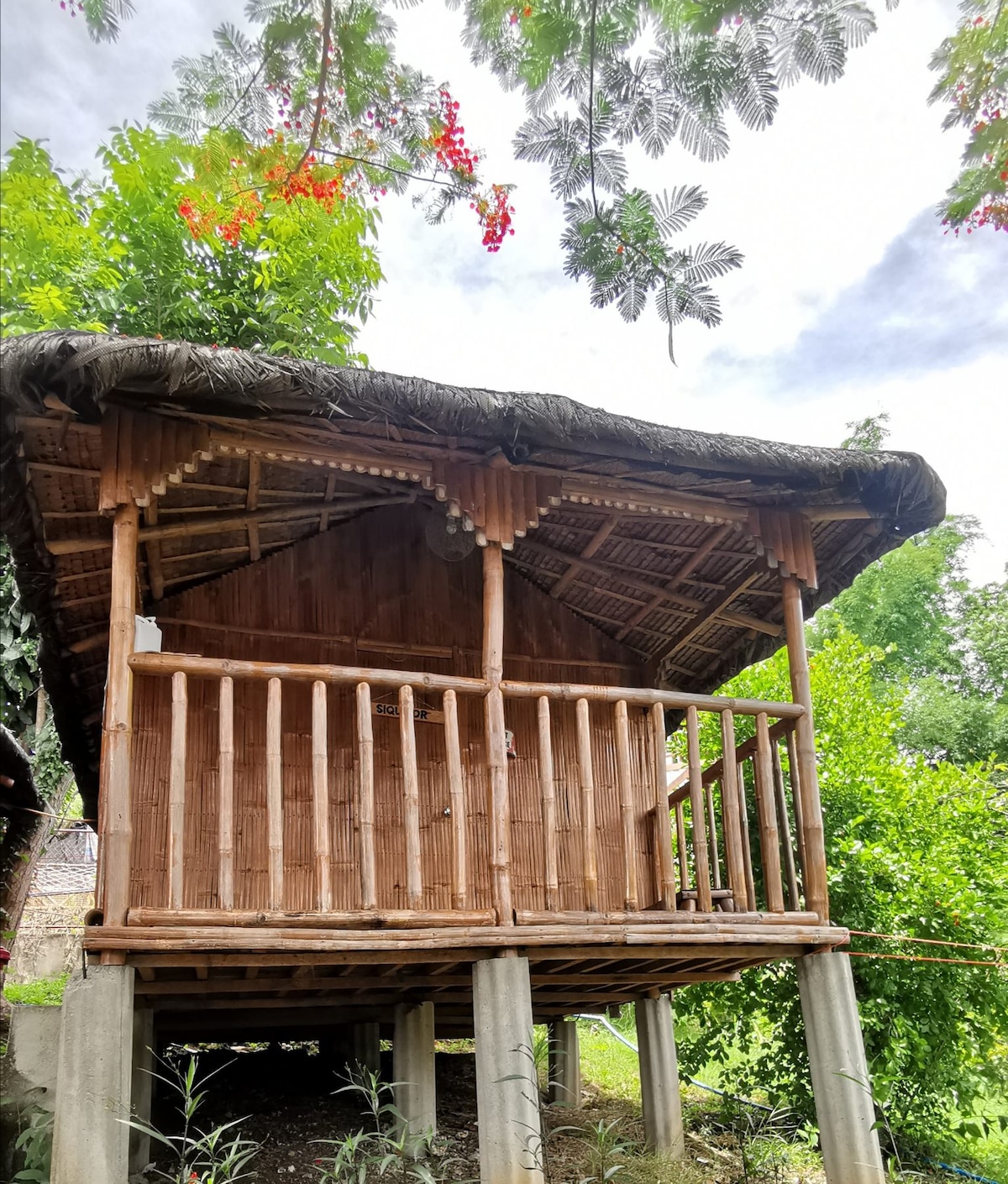 带阳台的本地小屋，海景，房屋珊瑚礁