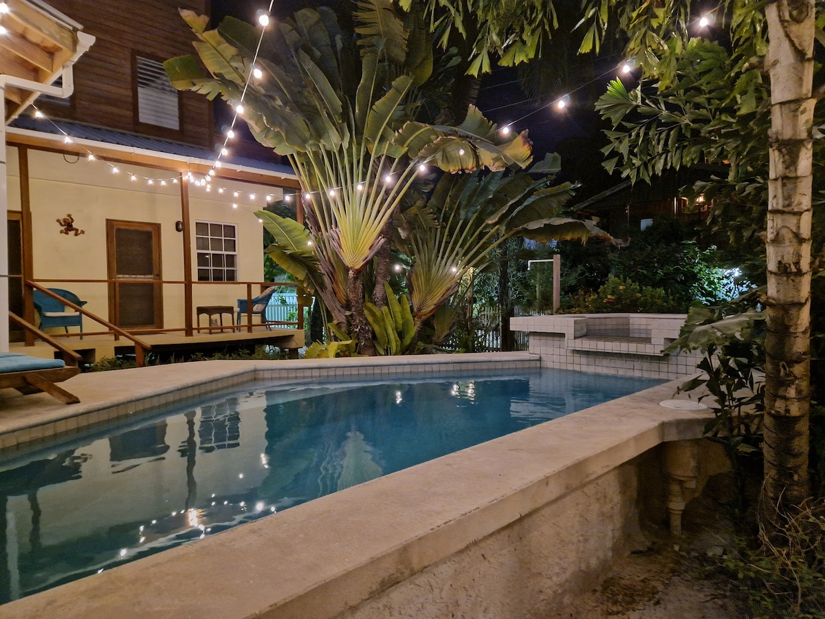 Casita Carinosa -泳池和热带花园