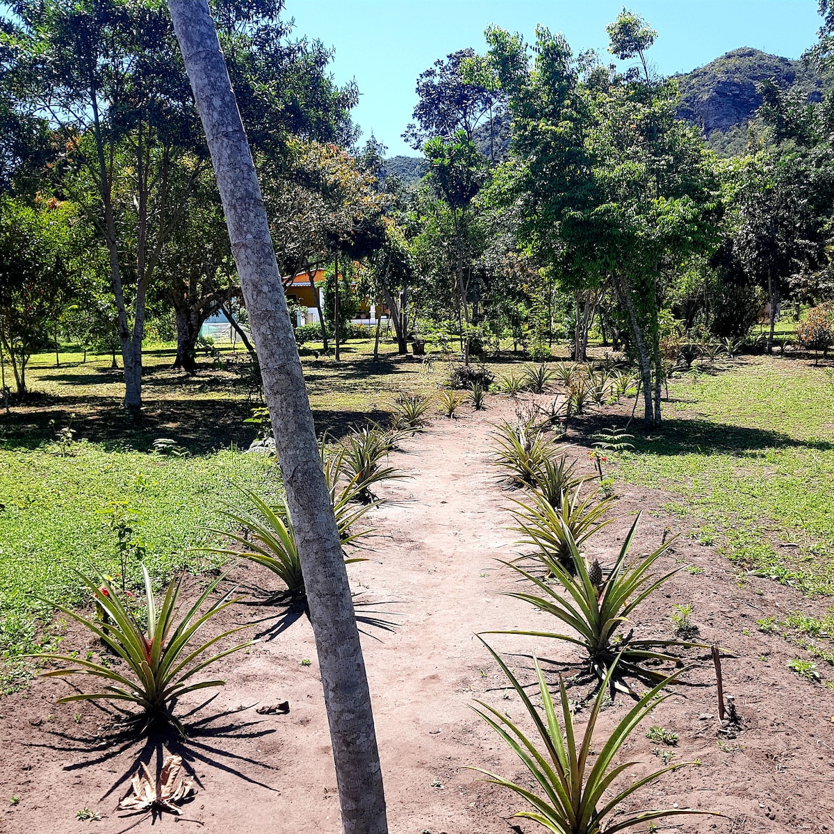 Casa Viva Brejão com varanda, pomar, horta e rio