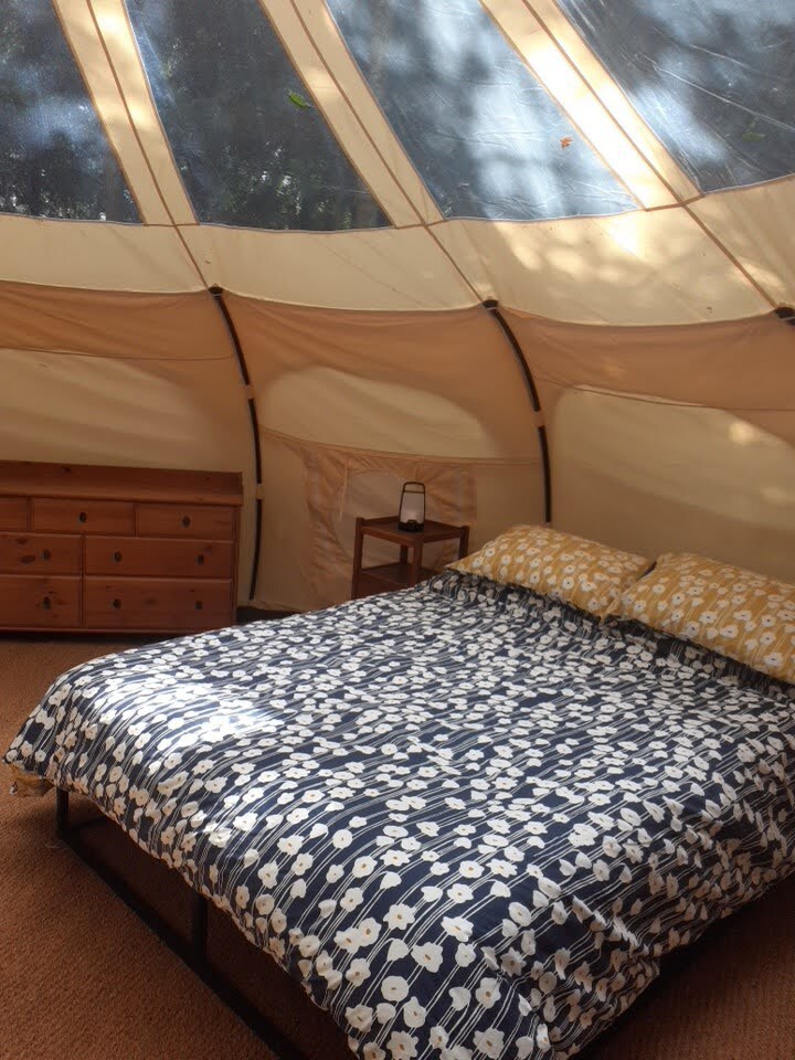 Woodland bell tents in the Oxfordshire Cotswolds