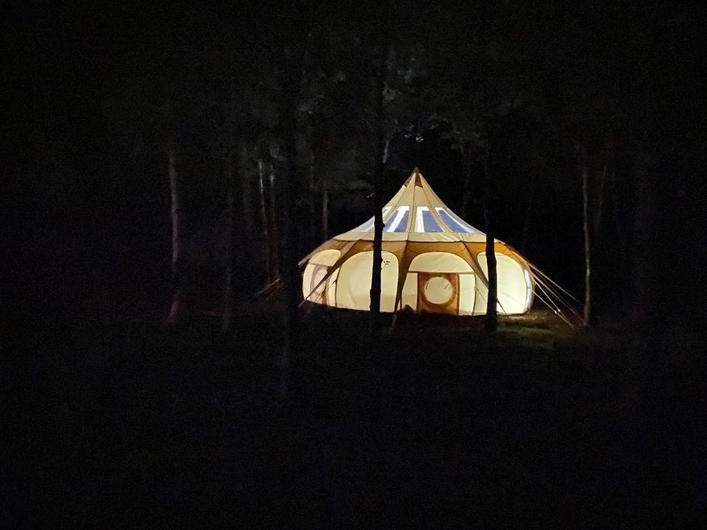 Bell tent in the Oxfordshire Cotswolds.