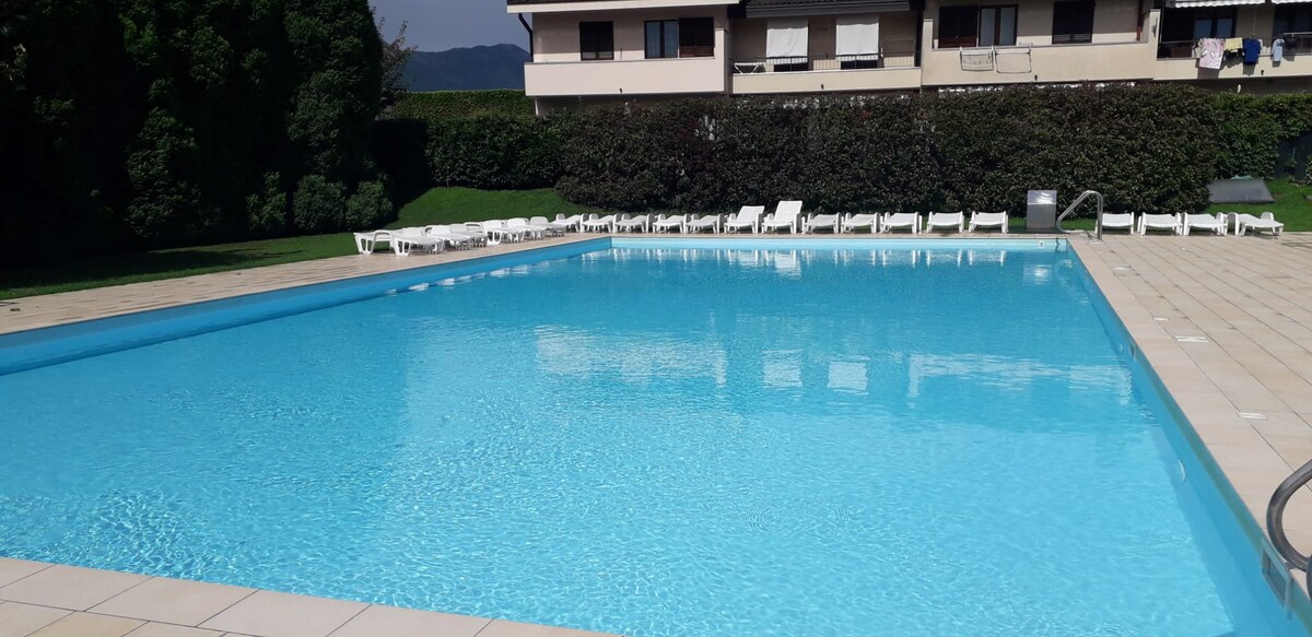 马焦雷湖（ Lake Maggiore Monvalle ）带泳池的公寓