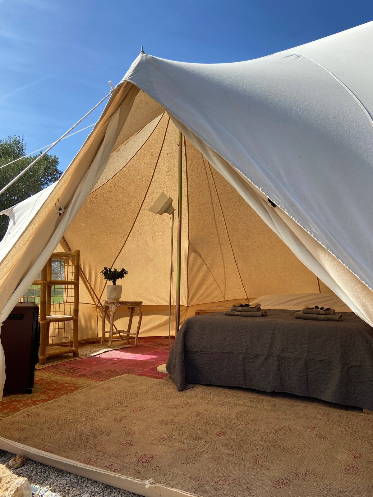 Spacious Paraiso Bell Tent, fully furnished.