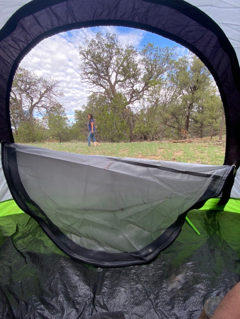 Mountain camping with stunning views