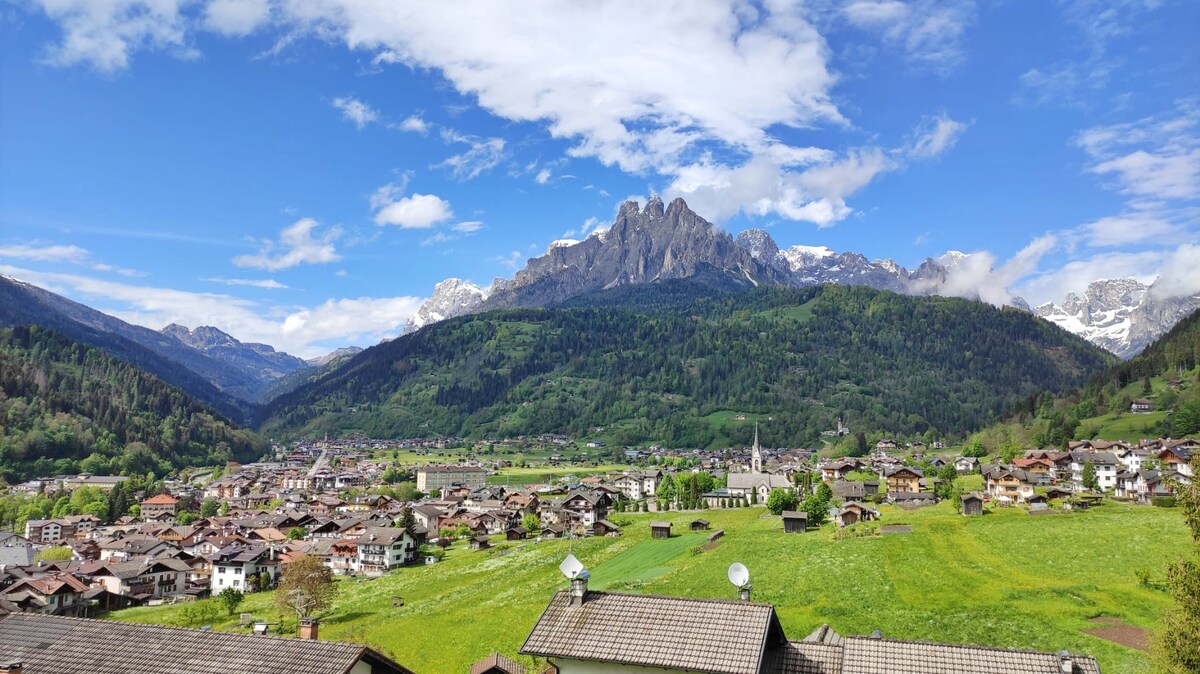 Mansarda con vista sulle Pale di San Martino