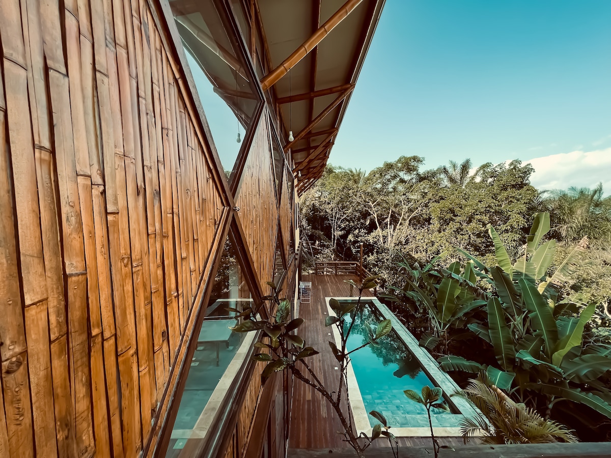 A CASA Bambu: eco sustentável, piscina e floresta