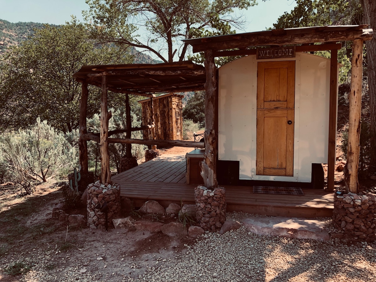 Unique Montezuma Sheep Camp nestled in the trees.