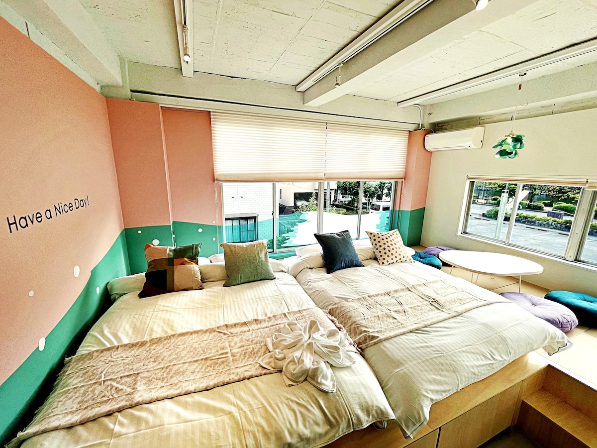 旅舍度过愉快的一天！ #HVNI Nagisa 五人房间/位于小田原城前面