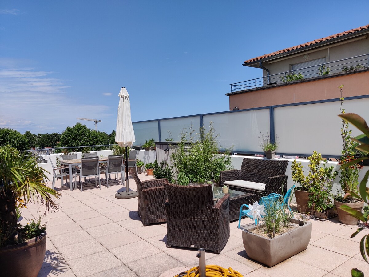 Appartement avec grande terrasse en centre ville