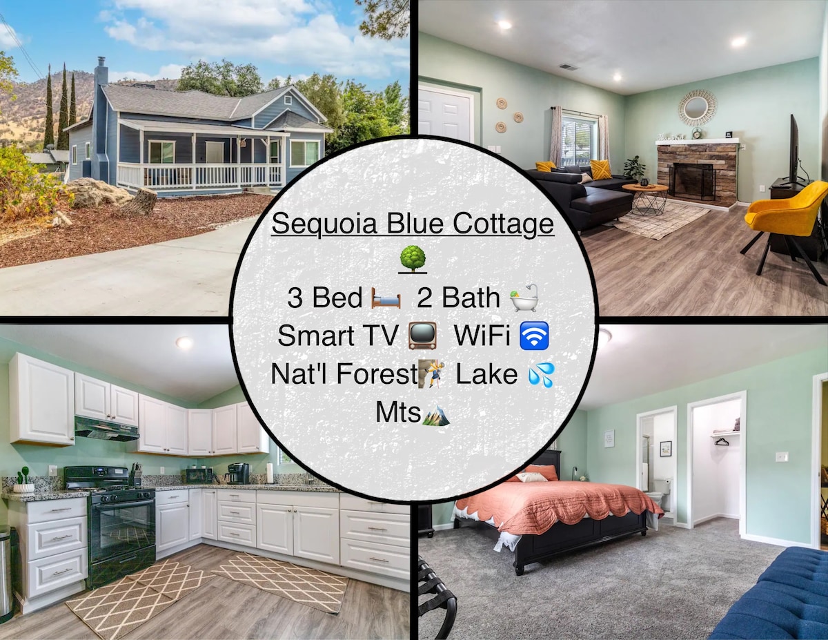 Sequoia Blue Cottage🌳 Nat 'l Forest🧗 Lake 💦Mts🏔