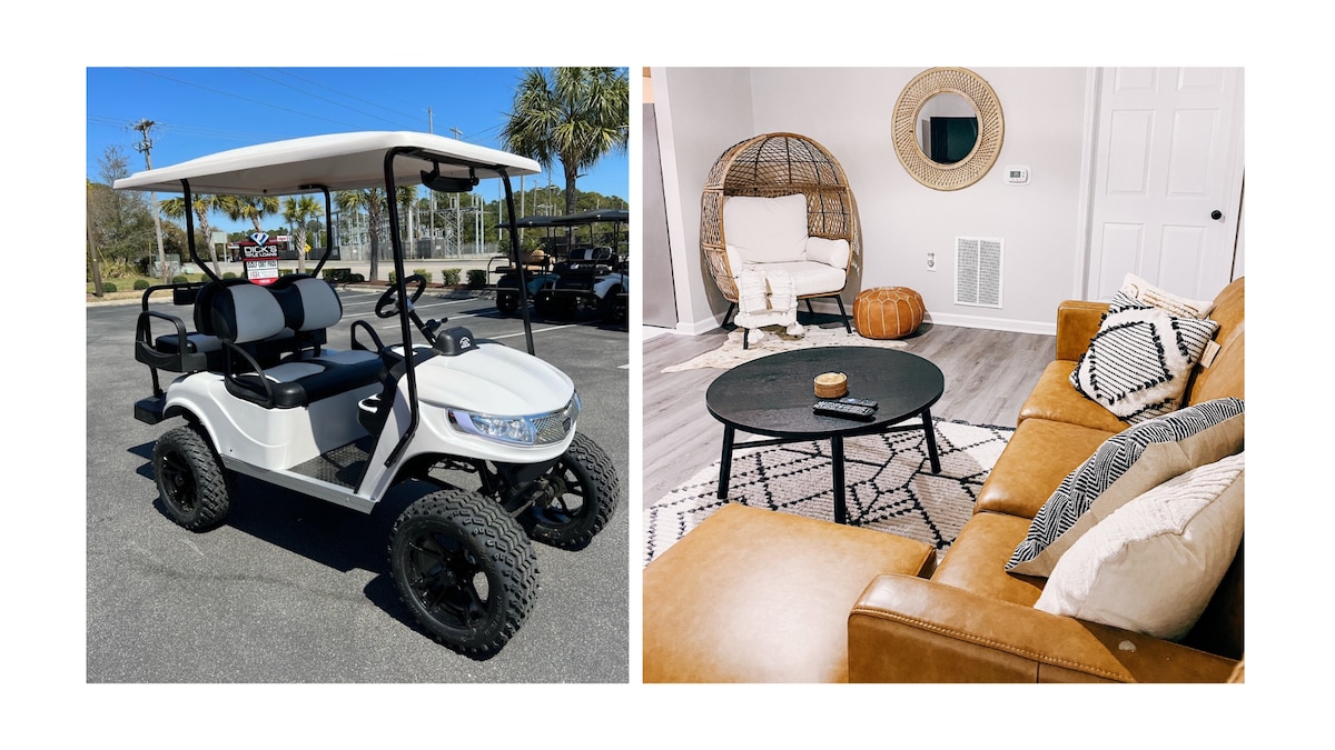 *Golf Cart* Boho Beach House - Mins to BEACH