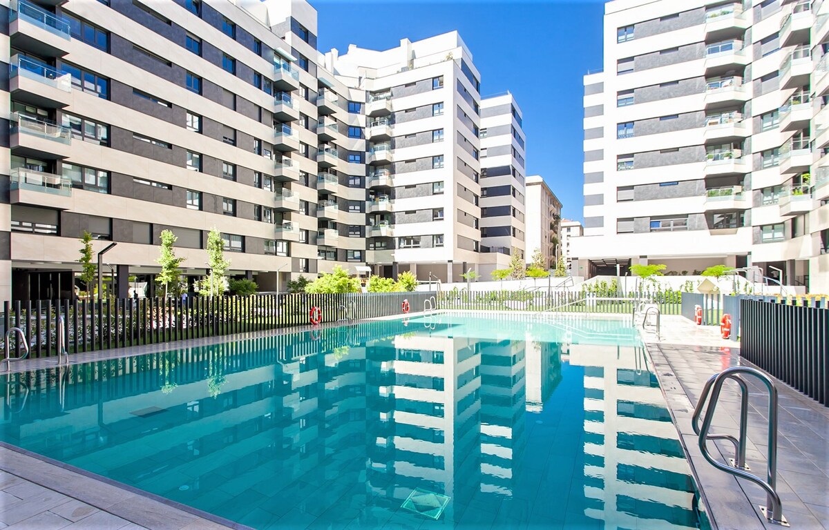 马德里最佳顶层公寓泳池/景观