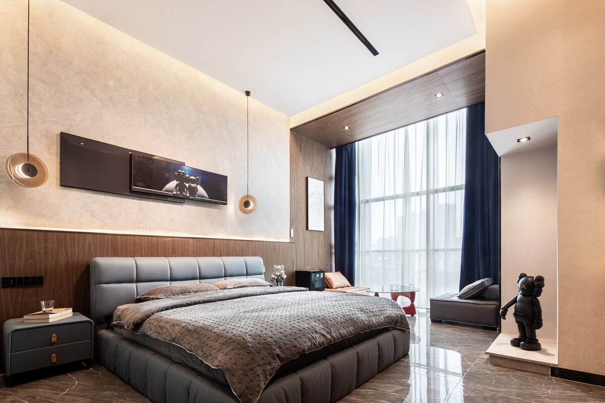 [洋洋家の民宿]夜澜/太平街上/智能家居/全景落地窗/华远云玺/橘子