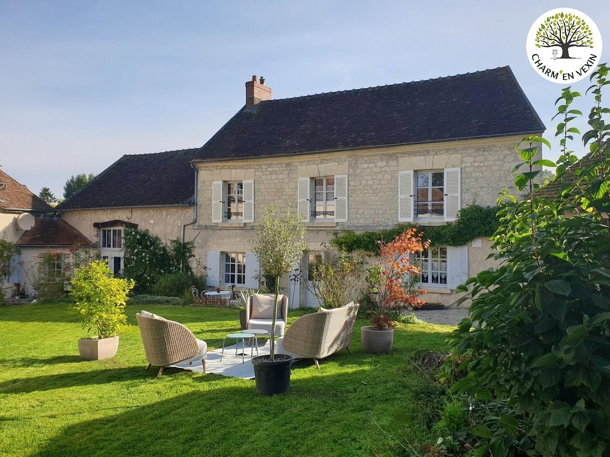 Gîte Charm'en Vexin avec cheminée et jardin