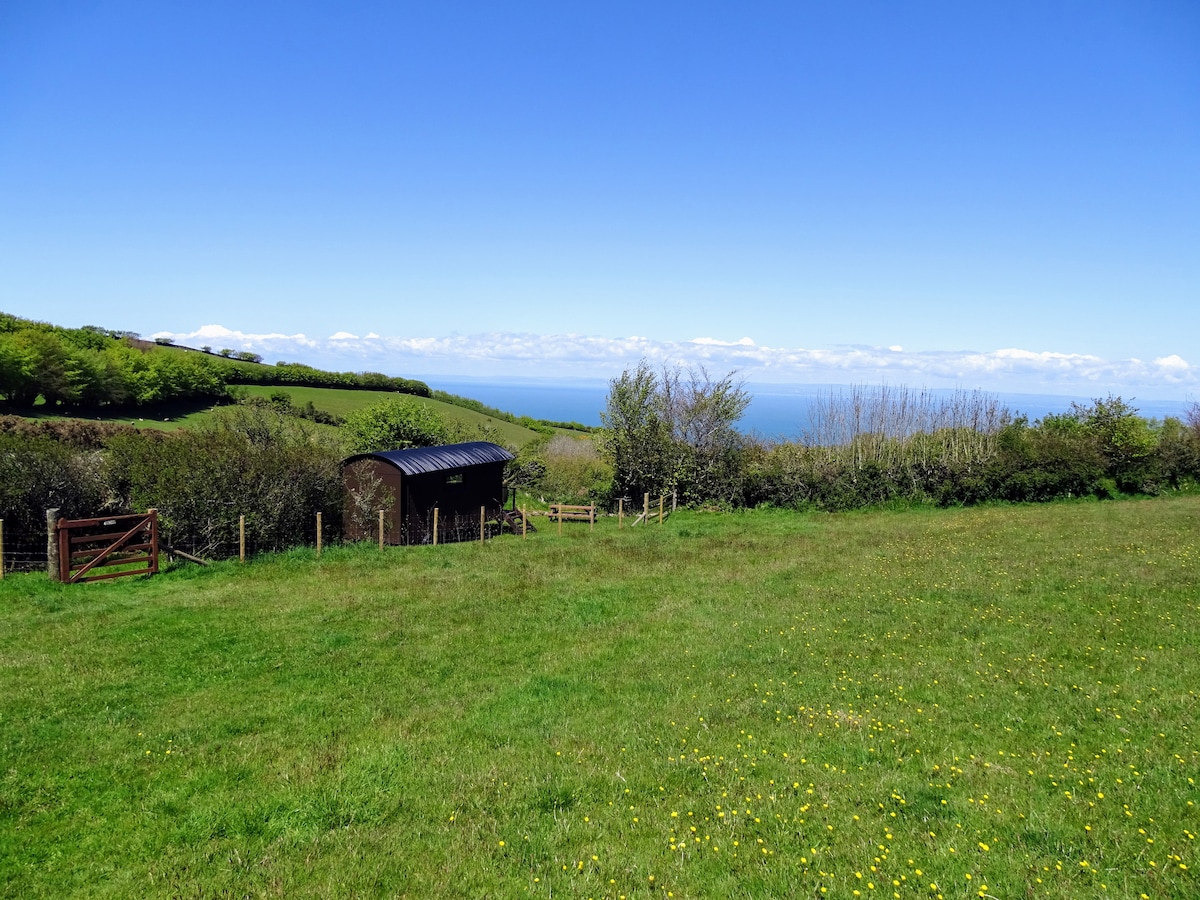 拥有Exmoor海景的牧羊人小屋。