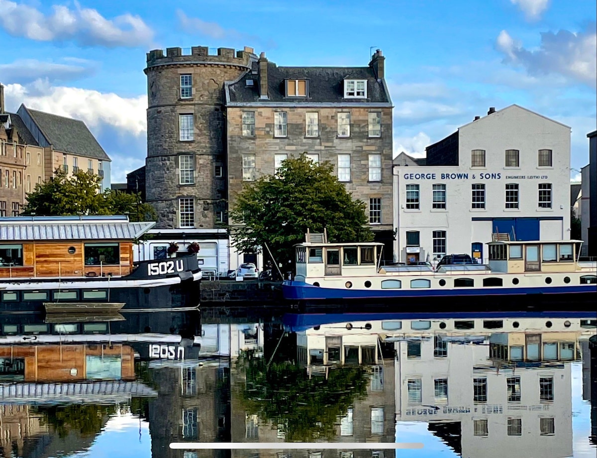 海港景观。Leith, Edinburgh