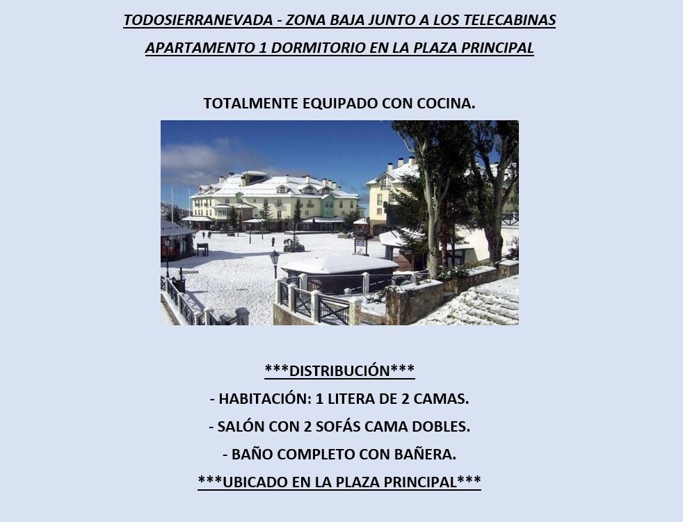 Todosierranevada-Plaza Principal-Junto a los Telecabinas