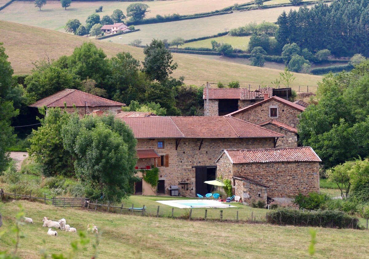 Ancienne ferme entièrement restaurée avec piscine