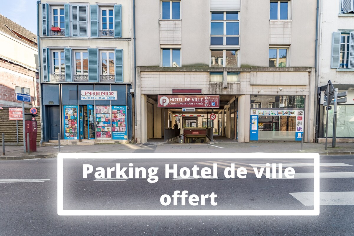 ♥️Coeur2Troyes♥️  Parking Offert ⭐ Proche Halles