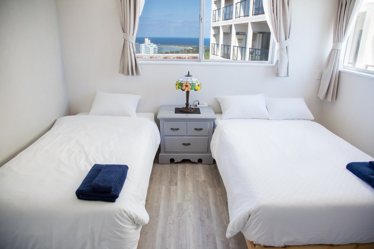可俯瞰Iejima和Sunset的独立房间！Parkside Mori最多可供4位房客使用沙发床。