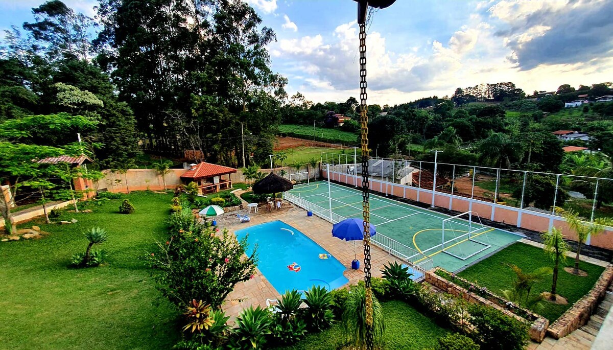 Chácara Bragança -恒温泳池-靠近SP