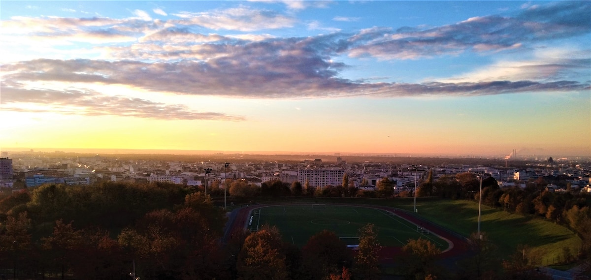 Belle chambre avec vue dans grand appartement