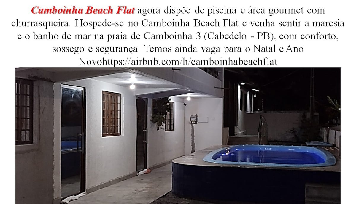 Camboinha Beach Flat 70metros mar (Areia Vermelha)