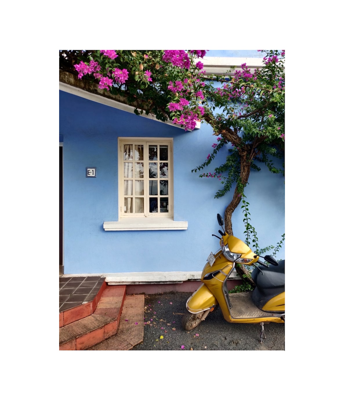 Blue house by the sea