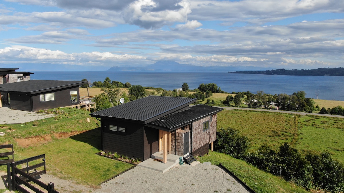 小木屋「Calbuco」湖泊和火山全景