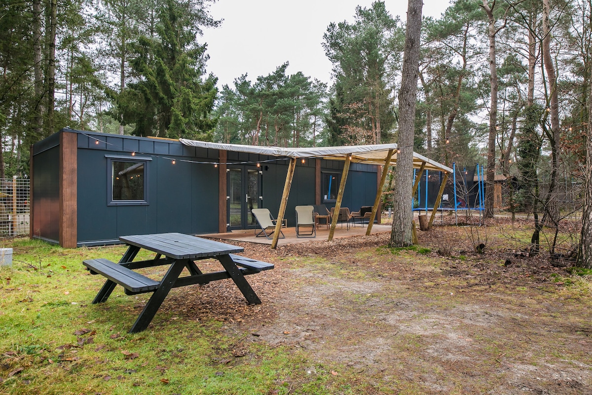 Veluwe森林中心的舒适4人度假木屋